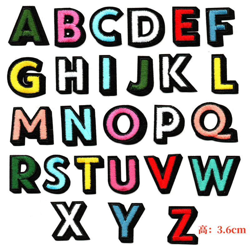Wholesale A-Z alphabet embroidery patch