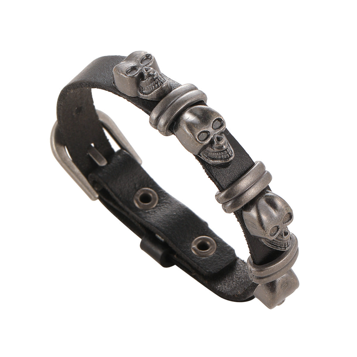 Wholesale Punk Skull Cowhide Bracelets