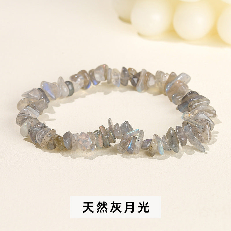 Wholesale natural crystal agate colorful gravel elastic bracelet