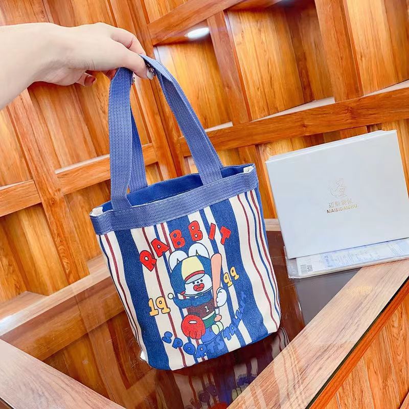 Wholesale Canvas Bag Cute Graffiti Childlike Illustrations Portable Drum Bag