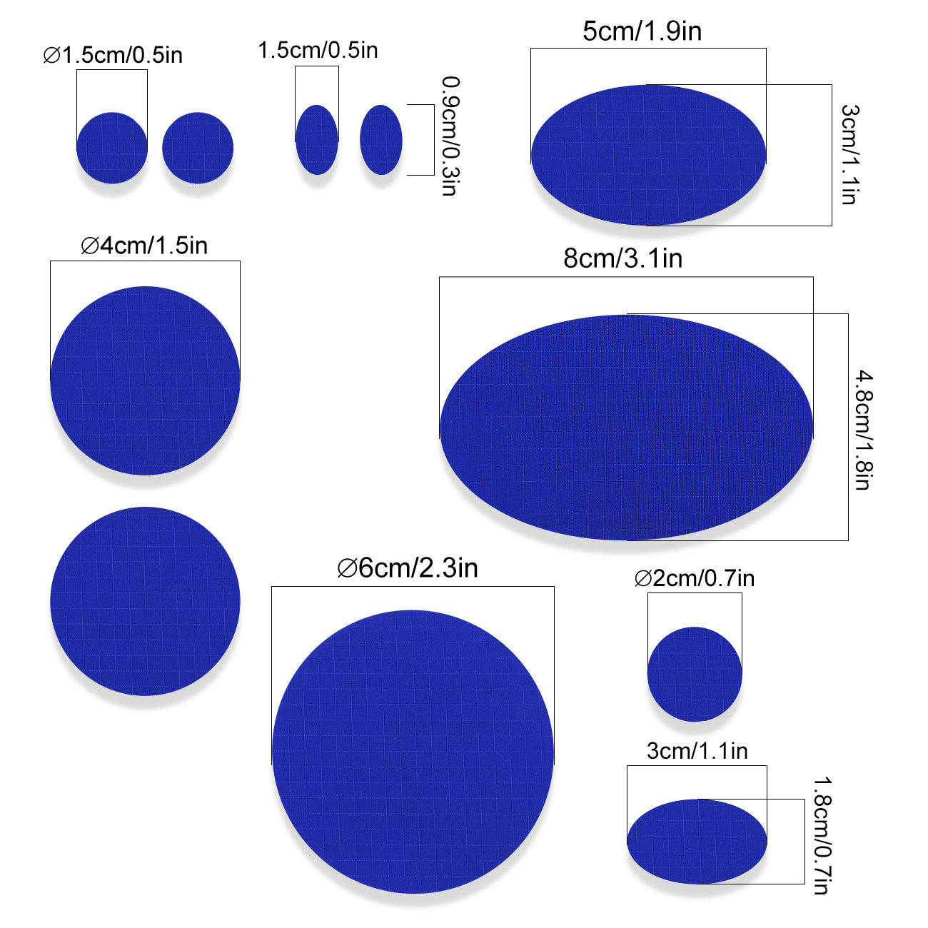 Wholesale Sapphire Blue Nylon Self Adhesive Repair Patches 11 Pack No Sew Waterproof Fabric For Coats Raincoats Tents Down ets Everyday Home Travel Gift