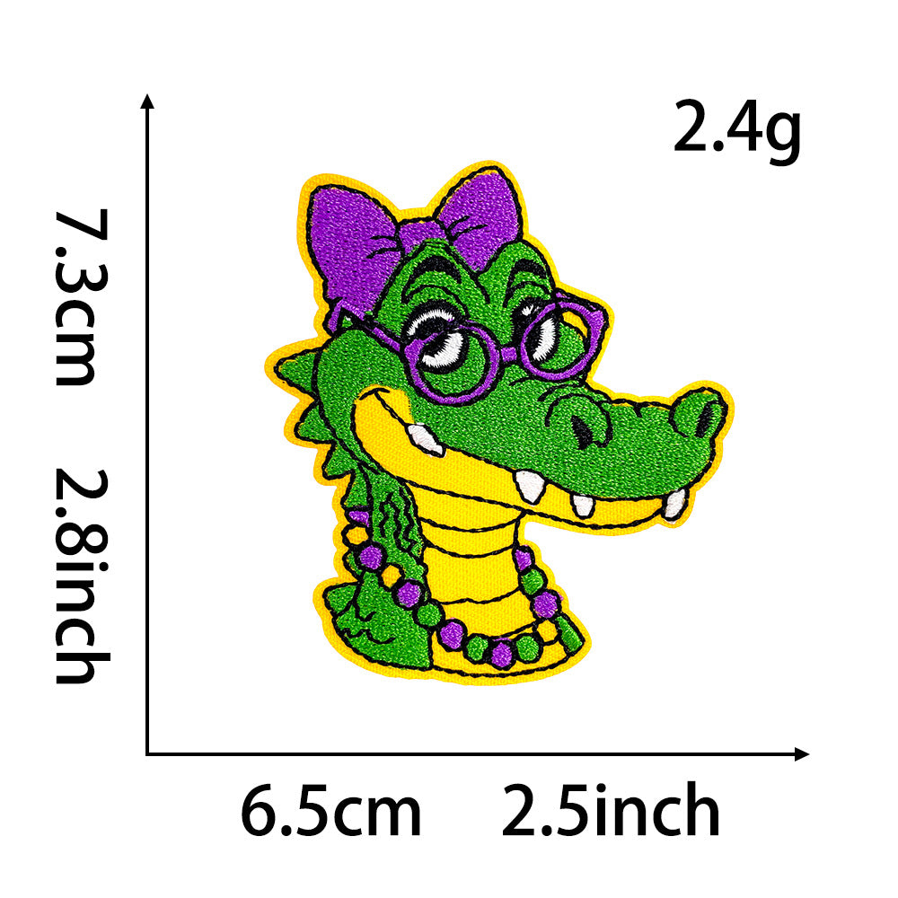 Wholesale Carnival Crocodile Pentagram Bow Series Embroidery DIY Patches