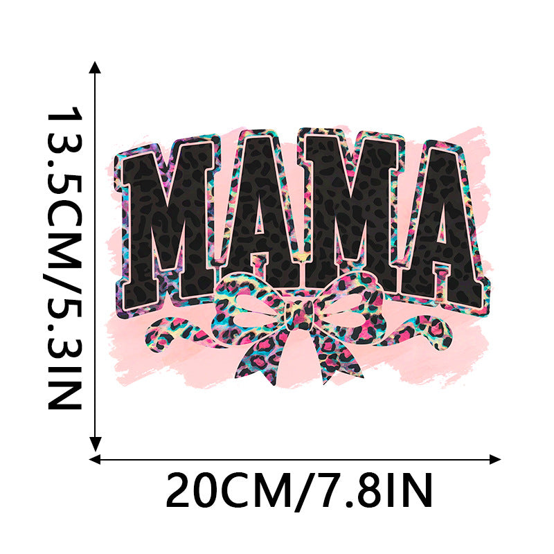 Wholesale 10pcs Leopard print bow Mother's Day UV DTF Ready to Press Transfers Wraps