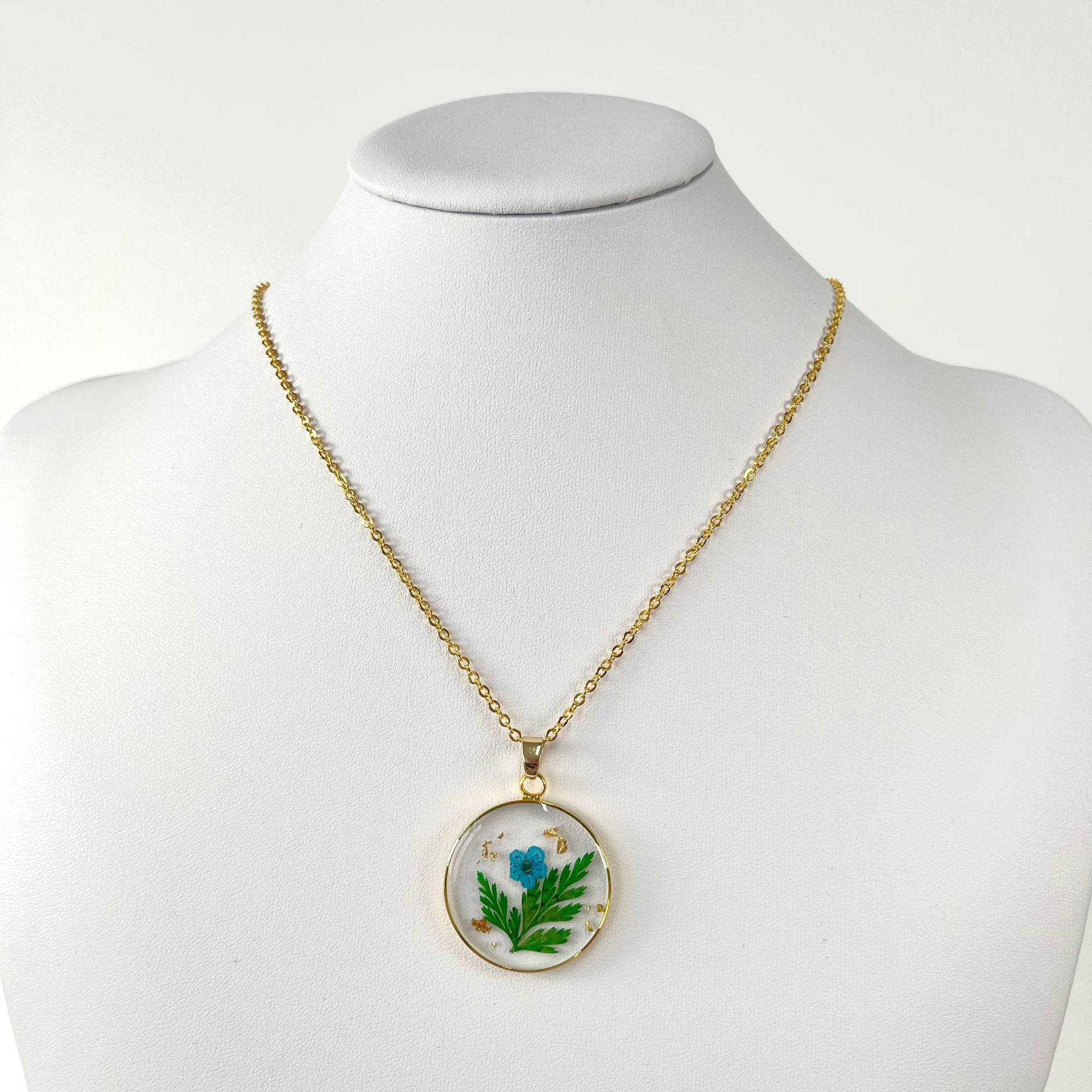 Wholesale 6pcs Resin Creative Birthday Month Dried Flower Necklace