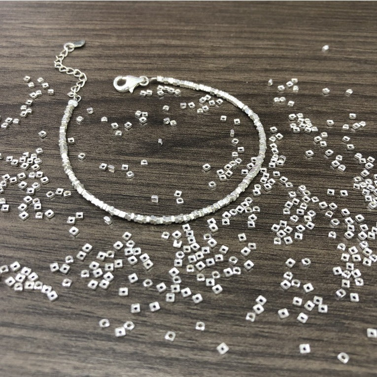 Wholesale S925 Sterling Silver Broken Silver Geometric Irregular Beads