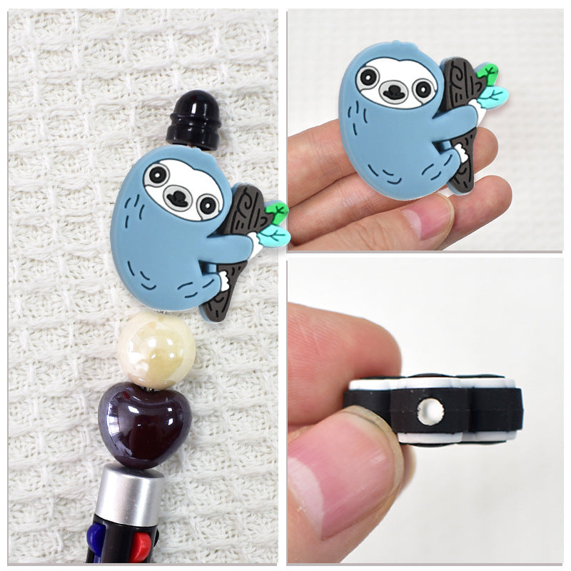 Wholesale Random 100pcs/pack  Cartoon Animal Series Soft Double-Sided Caramel Focal Beads