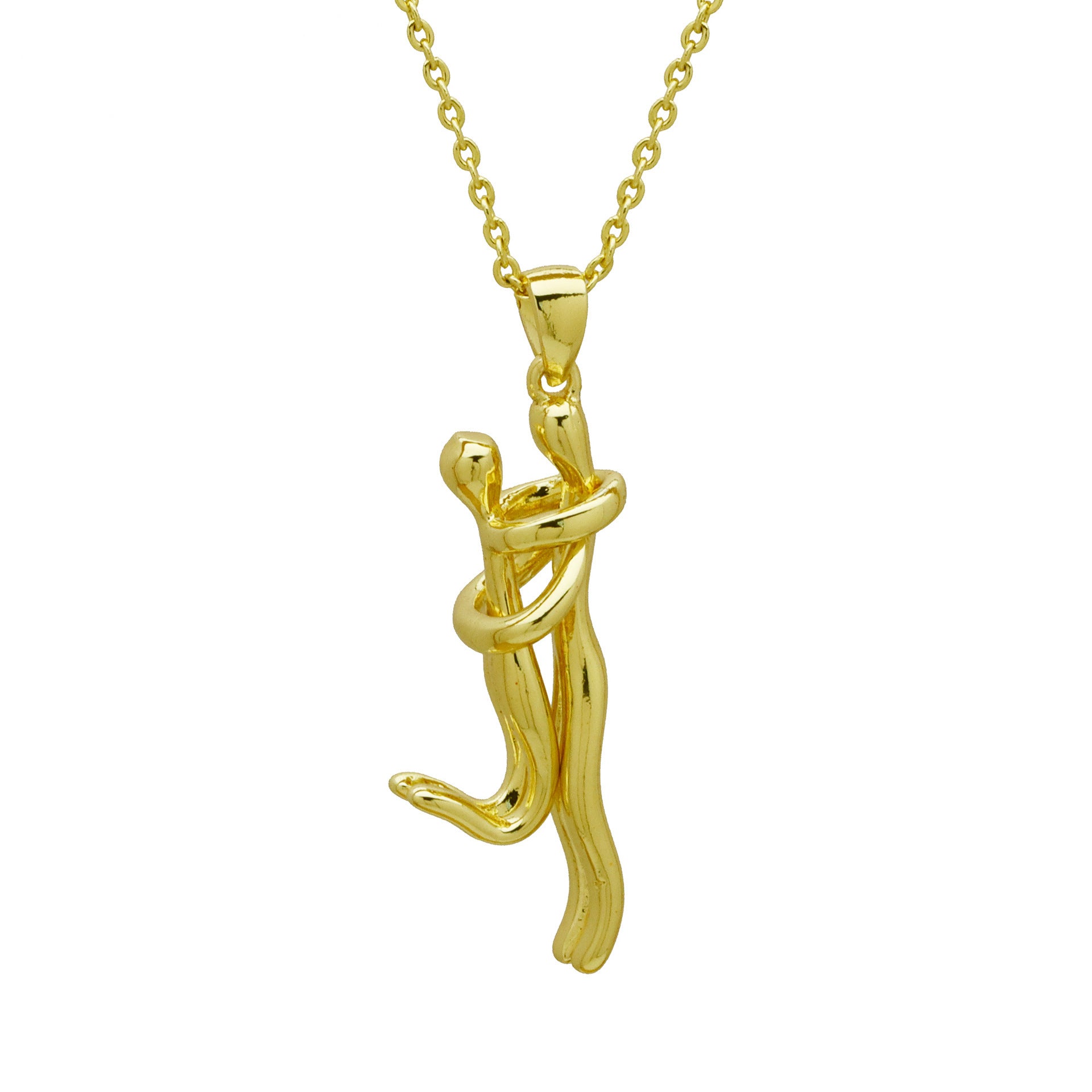 Wholesale  Stainless steel Couple Hug Pendant Necklace