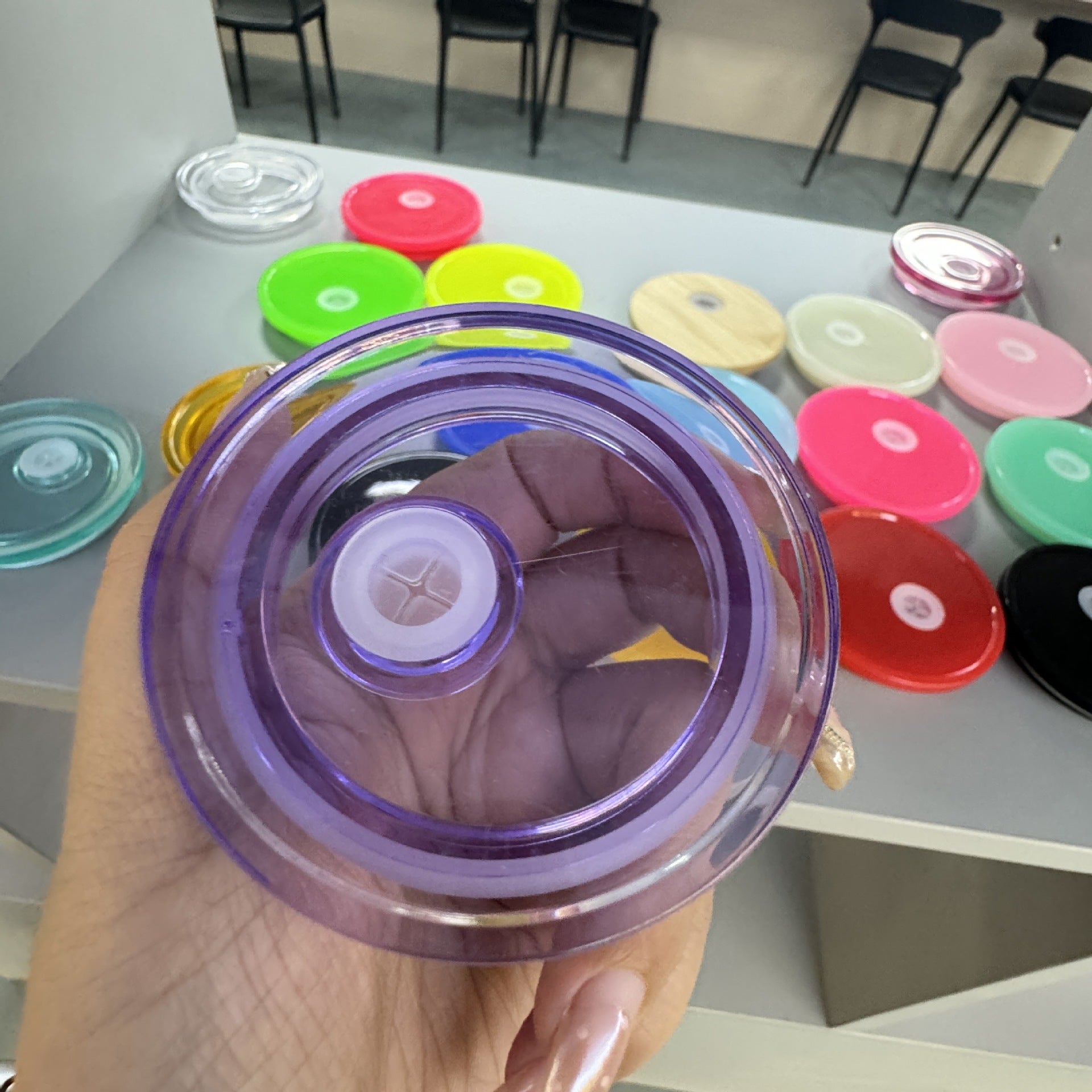 Wholesale Colorful PP lid suitable for 16oz glass cups