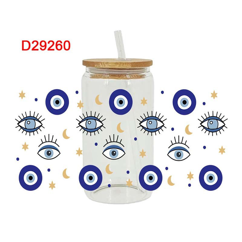 Wholesale Blue Devil's Eye Series 16oz Cup UV DTF Wraps