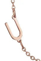 Wholesale 26 Alphabet Gold Up and Down Hole Stainless Steel Necklace