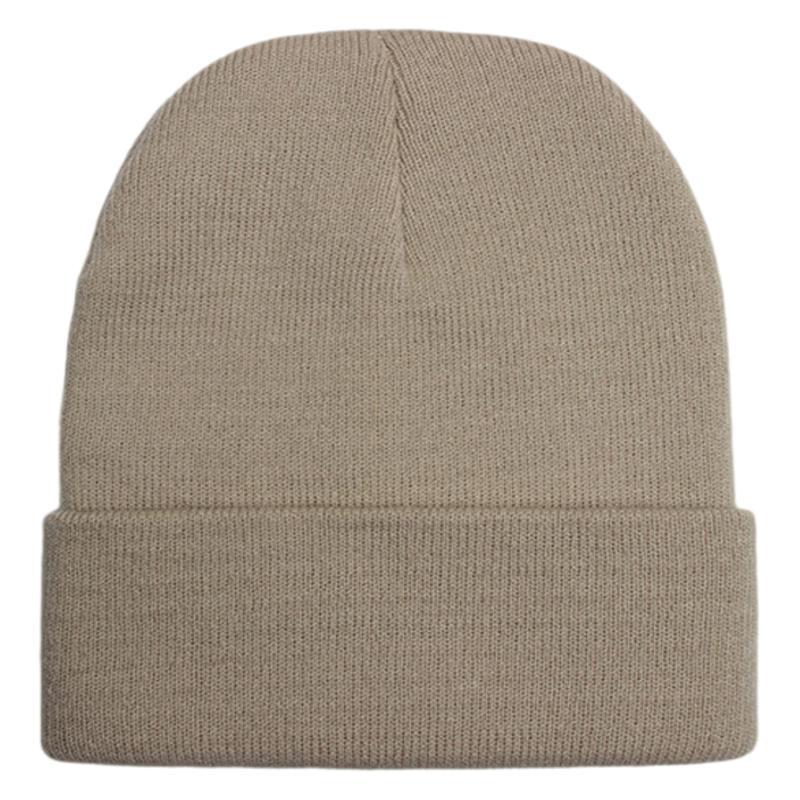 Wholesale Acrylic plain solid color embroidered beanie windproof earmuffs warm knitted beanie to keep out the cold