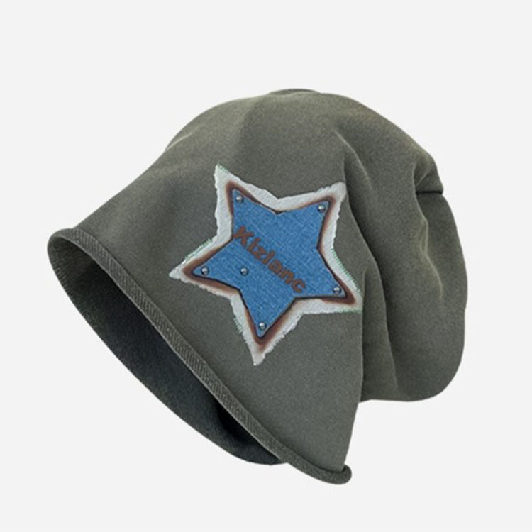Wholesale Wasteland Style Star Print Pattern Rivet Distressed Pile Hat