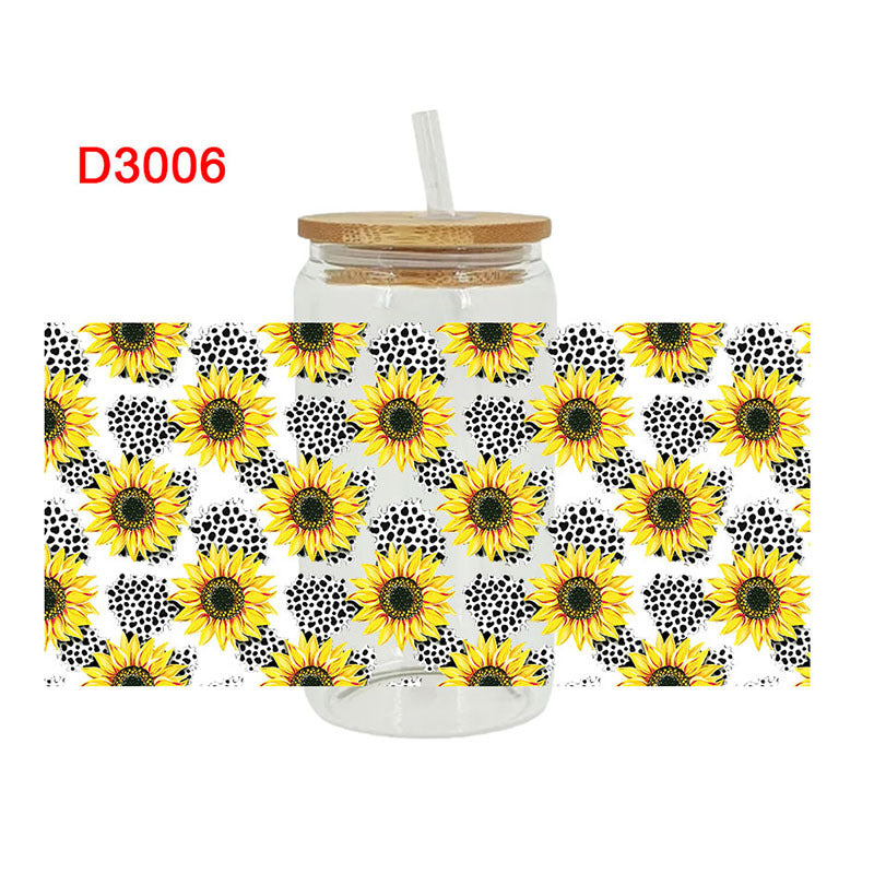 Wholesale Colorful Flower Series 16oz Cup UV DTF Wraps