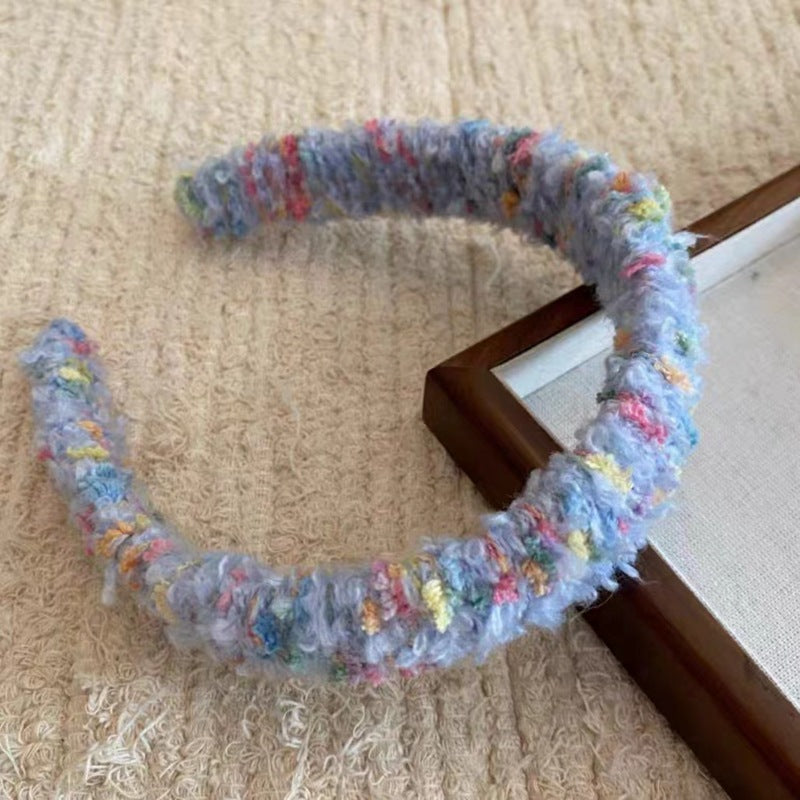 Wholesale Autumn and Winter Cream Color Dot Plush Headband