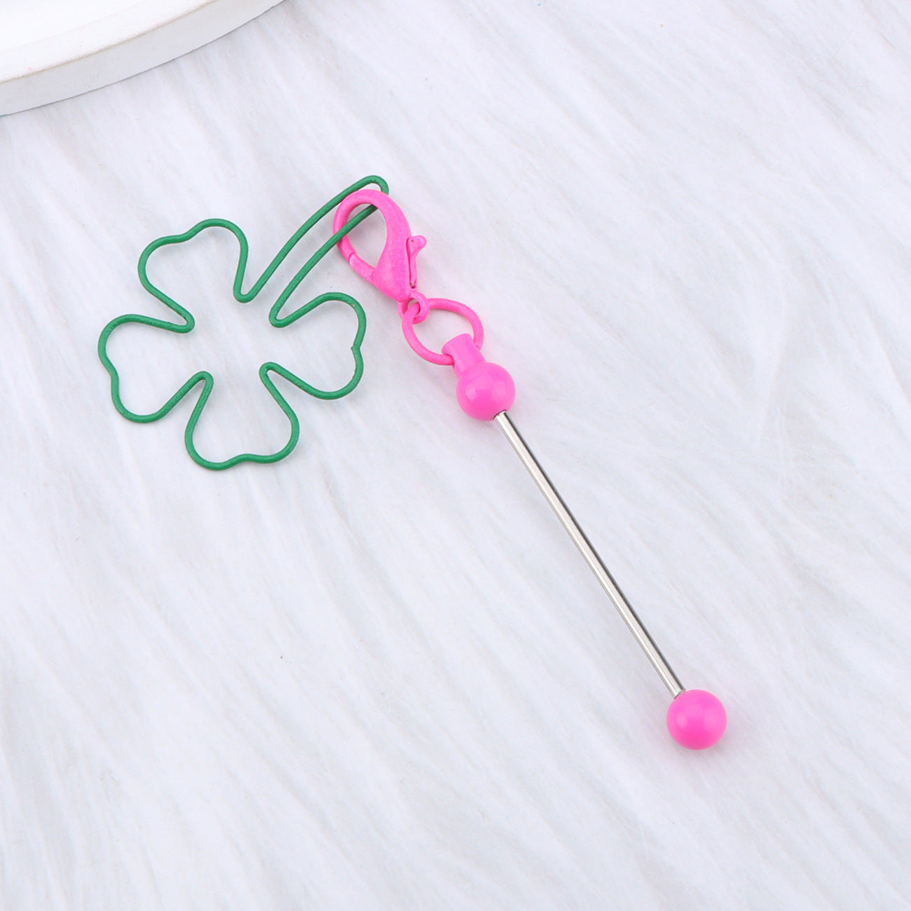 Wholesale Green grass DIY beaded keychain