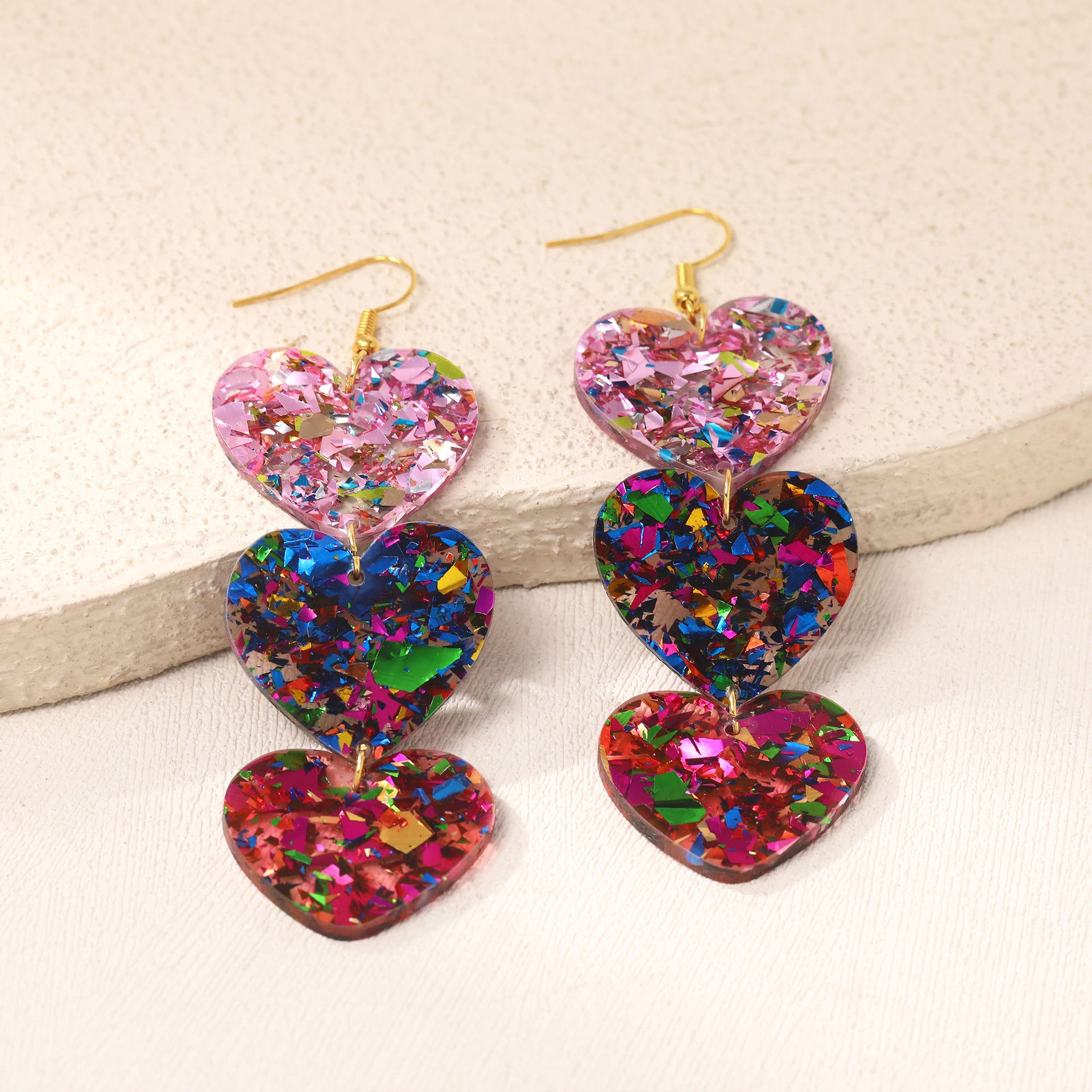 Wholesale Valentine' s Day heart-shaped acrylic earrings