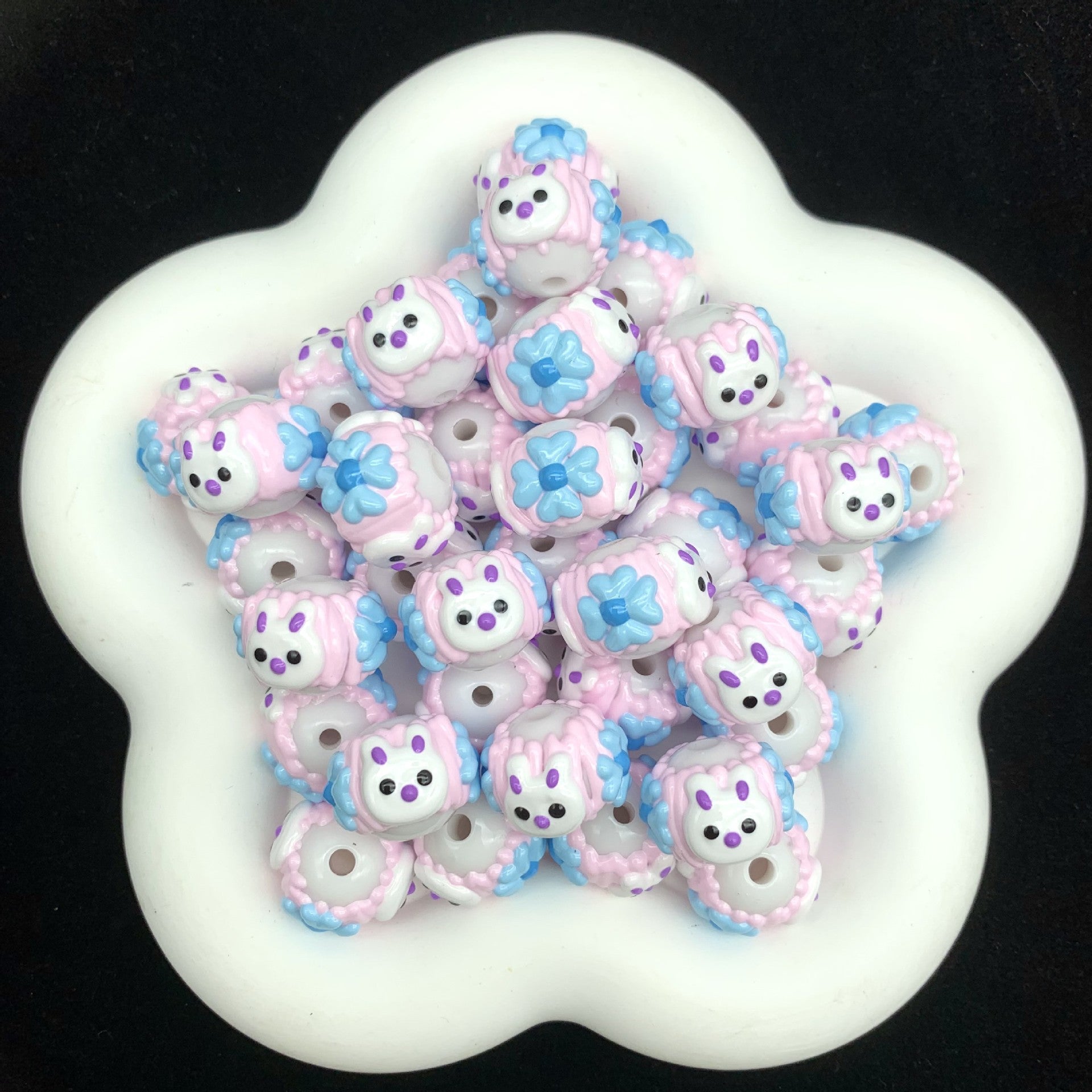 Wholesale  10pcs  Color collision round beads scattered Acrylic Beads