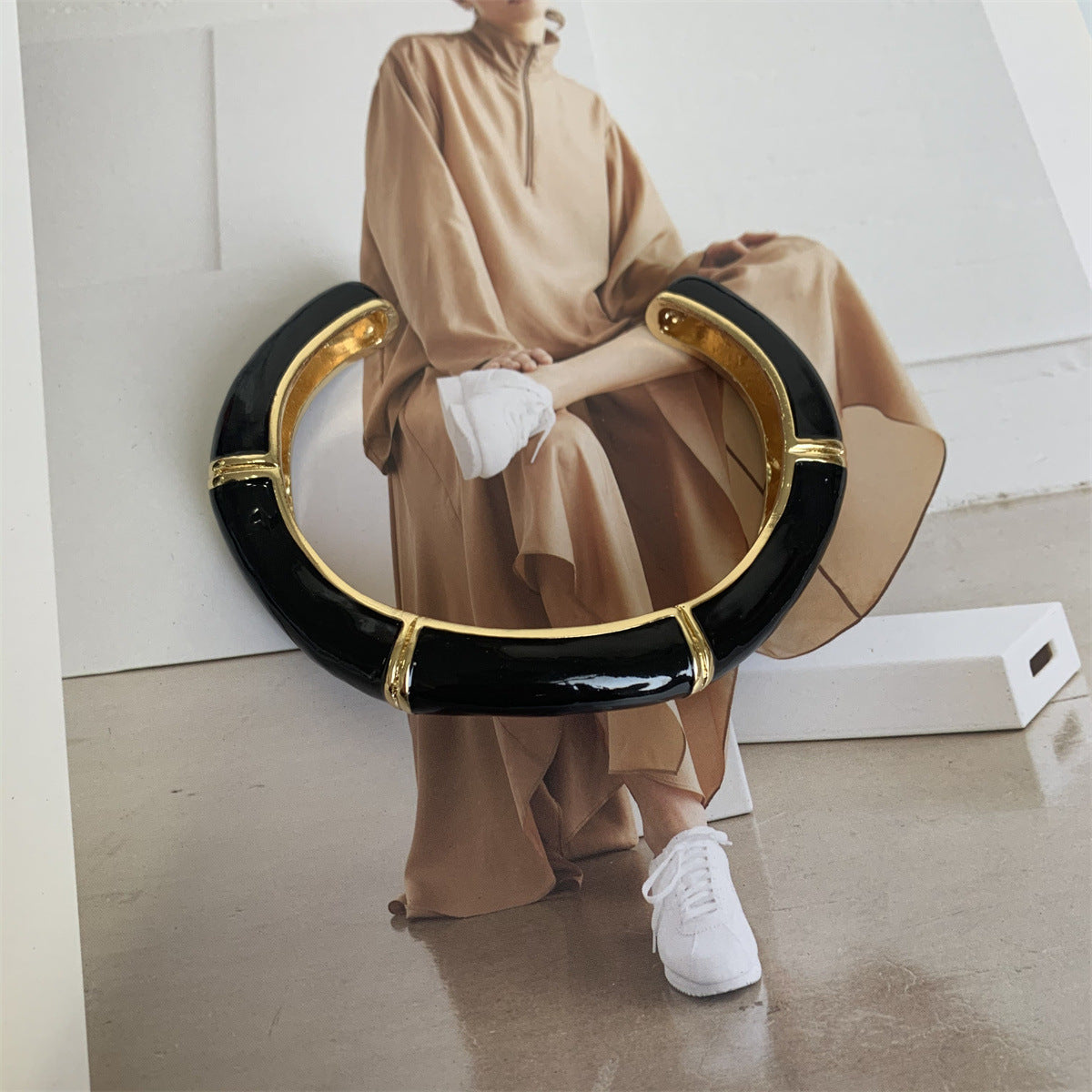 Wholesale Vintage enamel oil drip irregular wave open bracelet