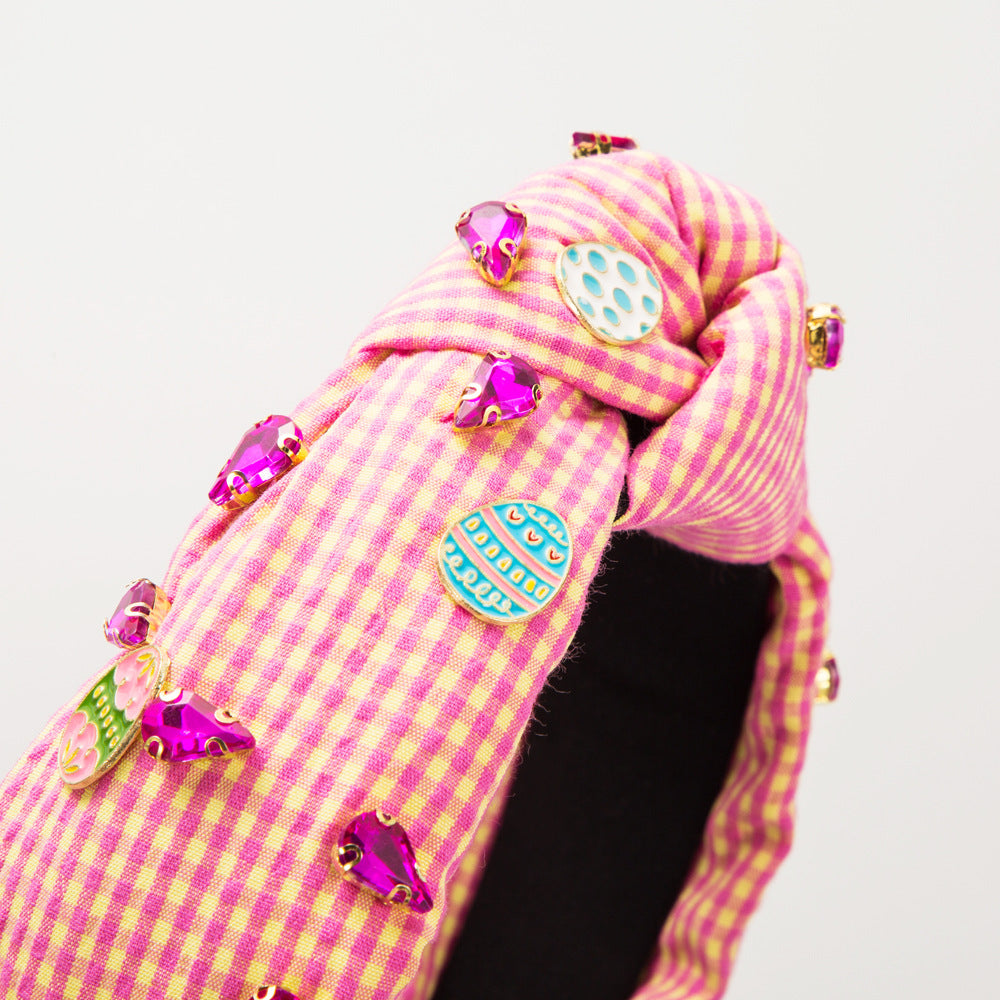 Wholesale Easter Fabric Hand-sewn Alloy Drip Oil Headband