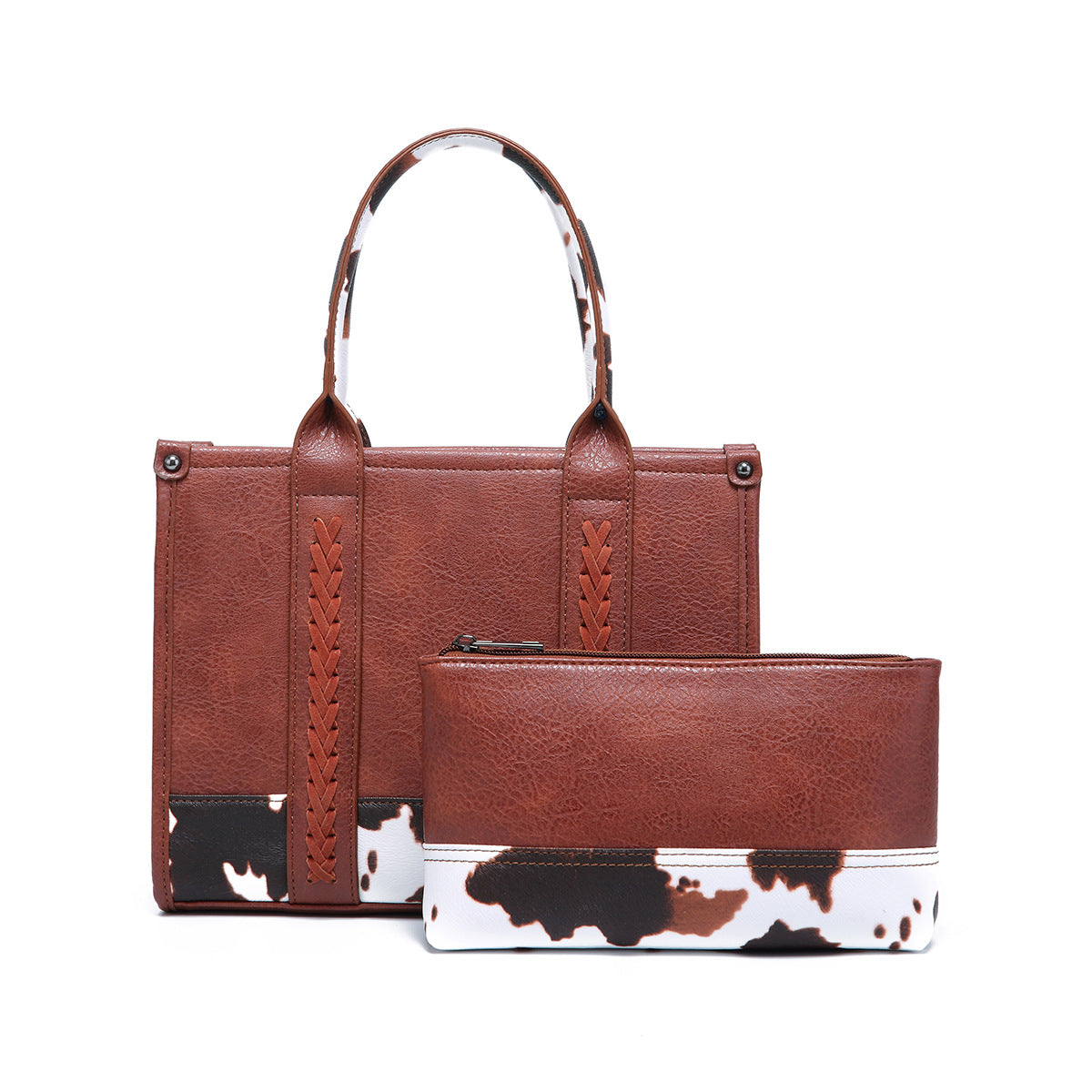 Wholesale Retro Cow Pattern Western Style One Shoulder Bohemian Handheld Crossbody Bag for Women