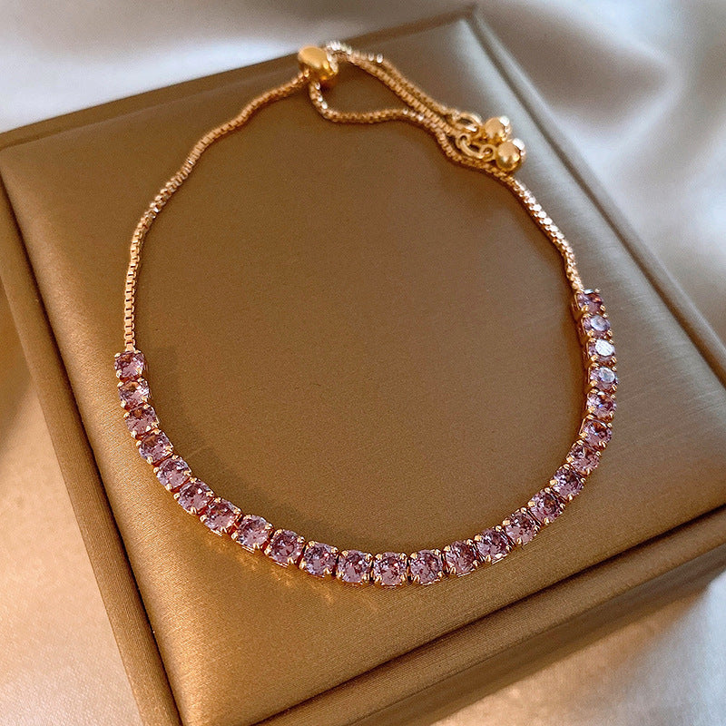 Wholesale Light Luxury Niche Exquisite High-end Pull-out Adjustable Zircon Bracelet