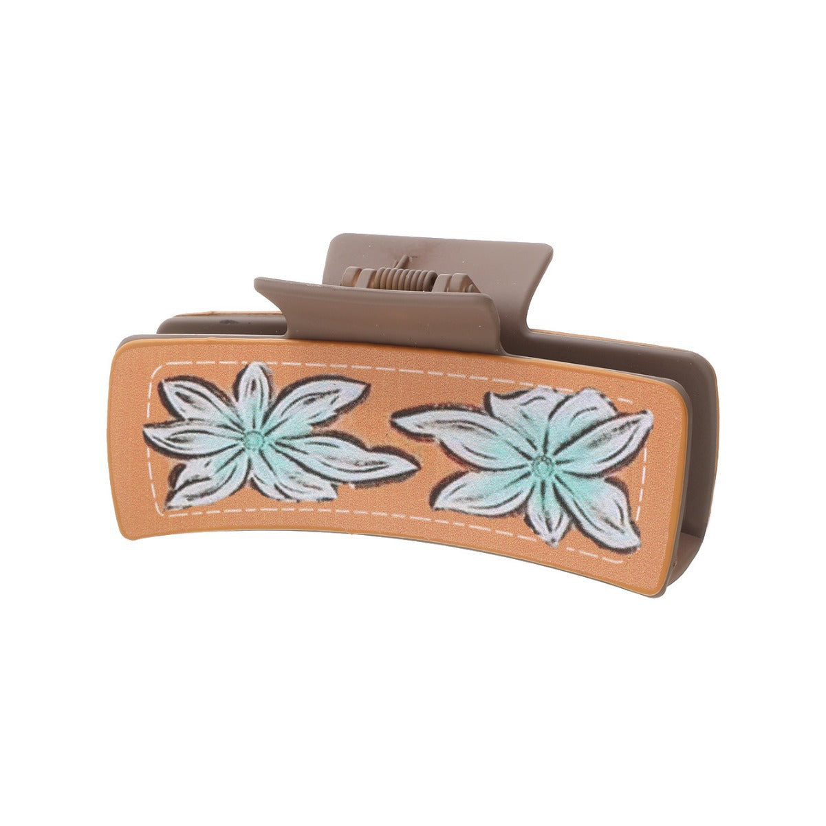 Wholesale Cactus Feather Flower Pattern Printing Shark Clip Hair Clips