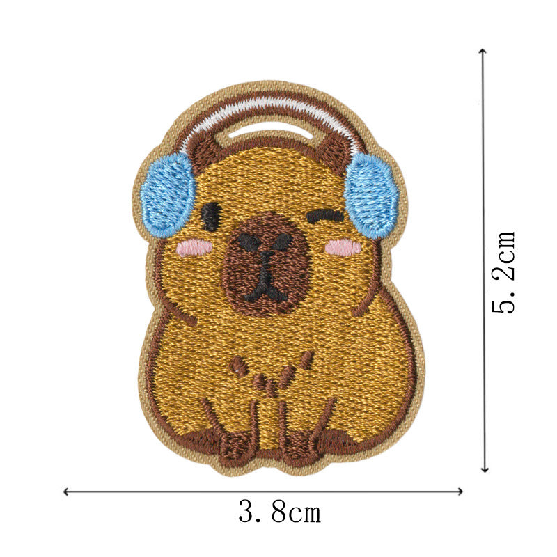 Wholesale 9 Pack Trendy Iron On Capybara Embroidery Patches For DIY Clothing Bags And Towel Decoration