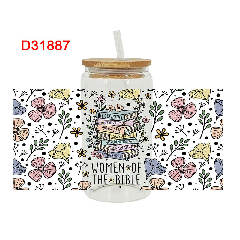 Wholesale  Colorful textbooks stationery and Back to School 16oz Cup UV DTF Wraps