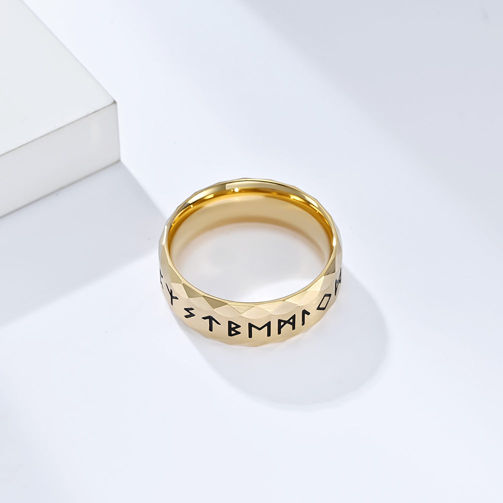 Wholesale Vintage text titanium steel ring