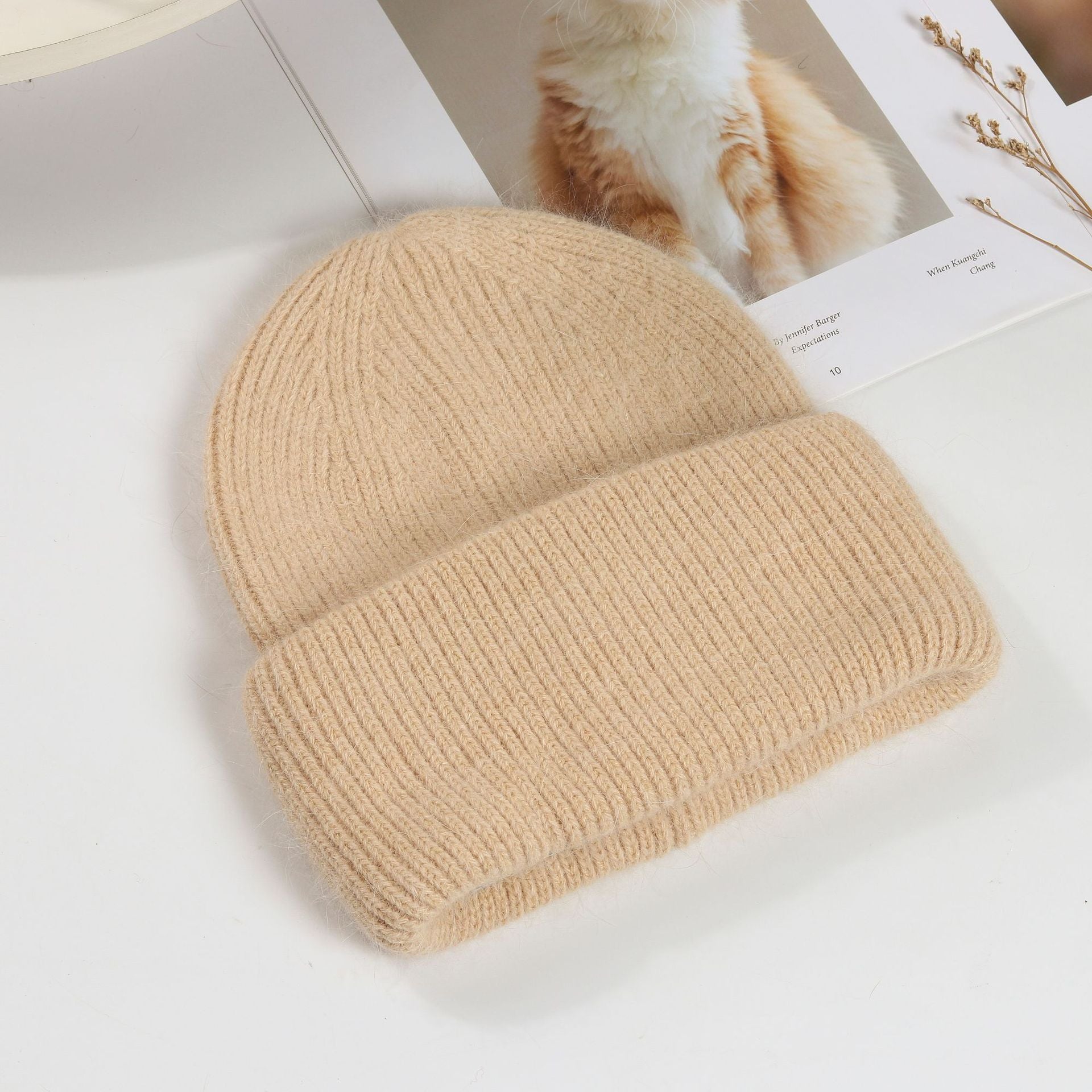 Wholesale Winter Rabbit Fur Knitted Warm Beanie