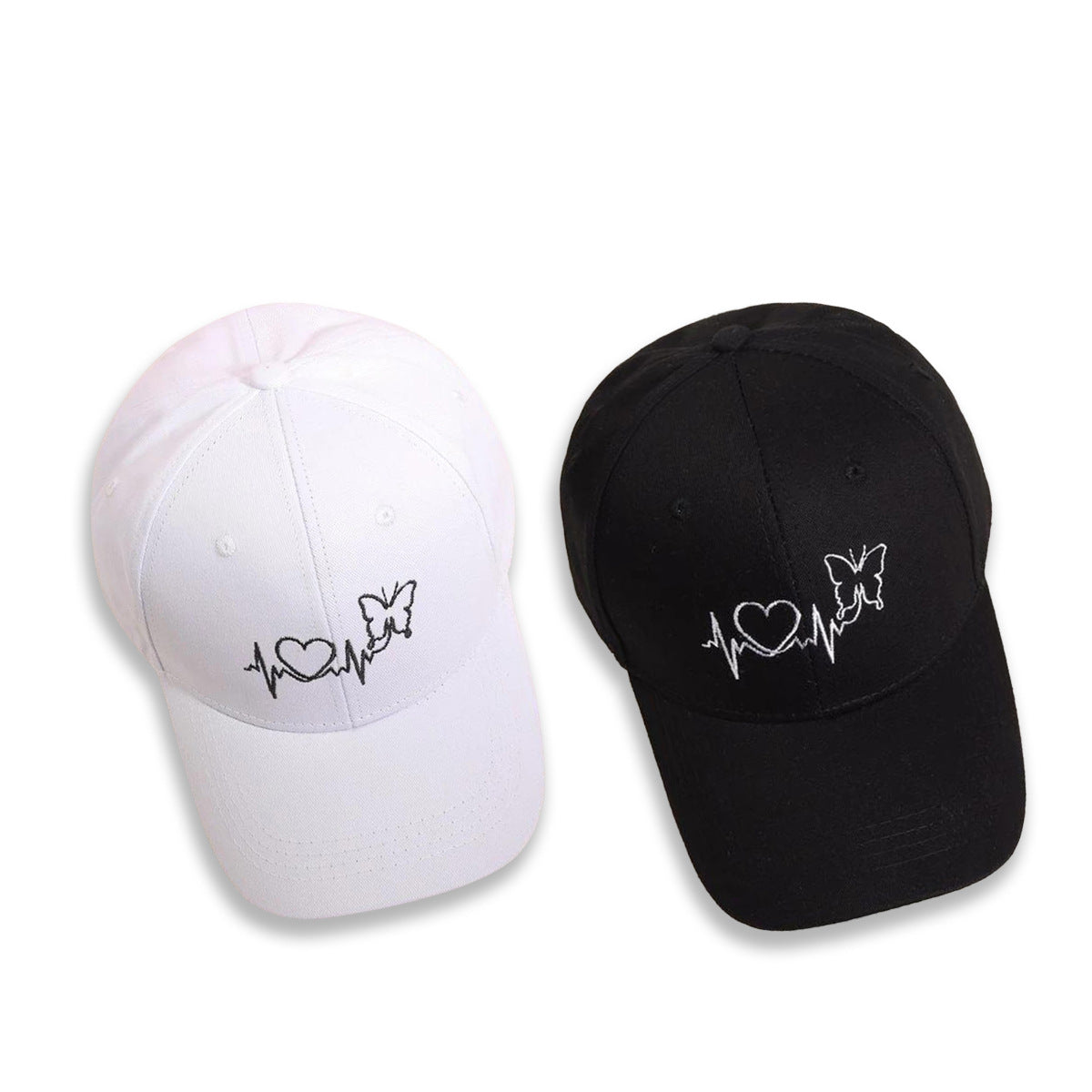 Wholesale Cotton Butterfly Heart Electrocardiogram Baseball Caps