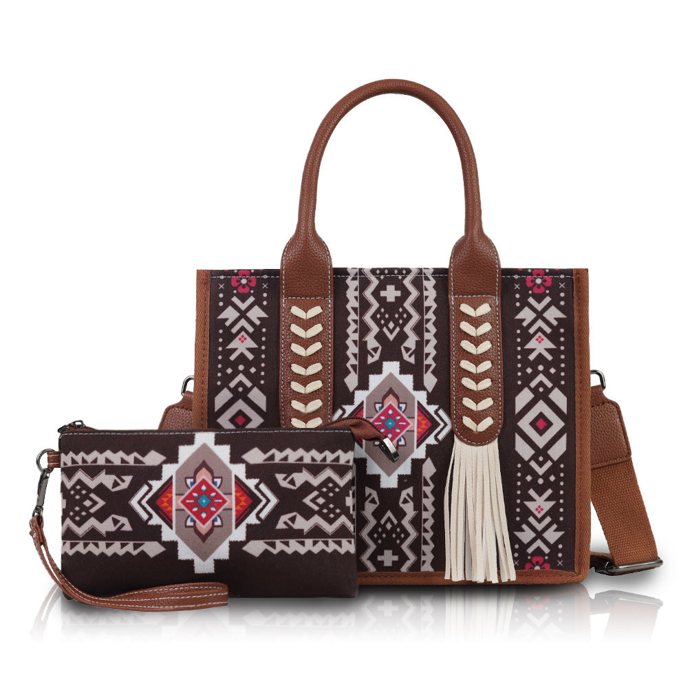 Wholesale Bohemian tote bag ethnic style tassel personality mother and child bag