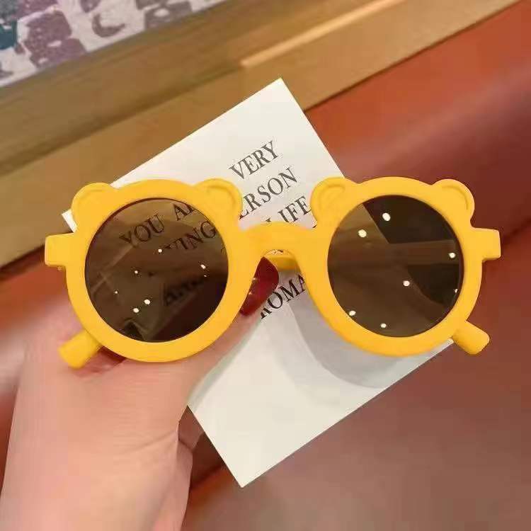 Wholesale Daisy cute bear round frame petal kid's sunglasses