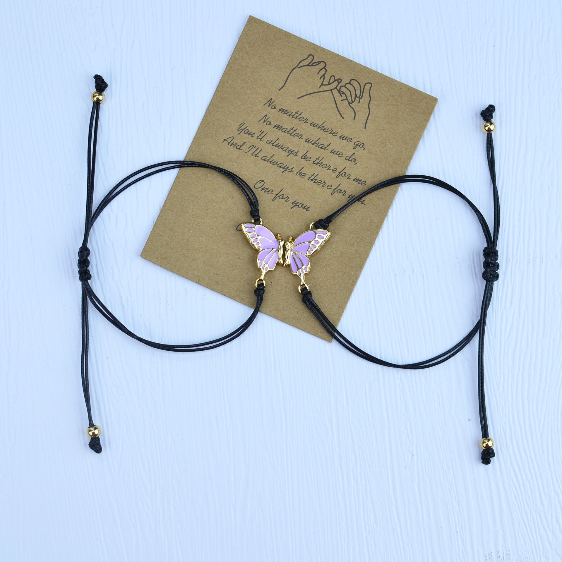 Wholesale Colorful butterfly hand woven adjustable bracelet