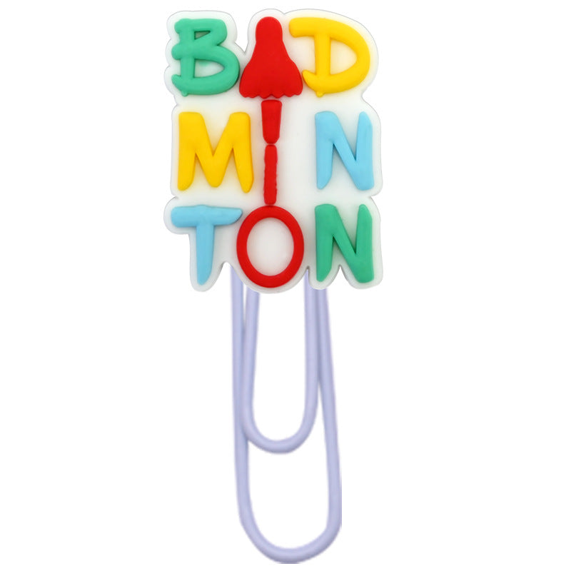 Wholesale Random 50pcs Cartoon Badminton Paper Clip Bookmark