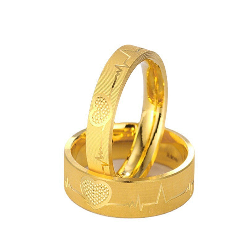 Wholesale Valentine's Day Brass Gold-plated Carved Heart Rings