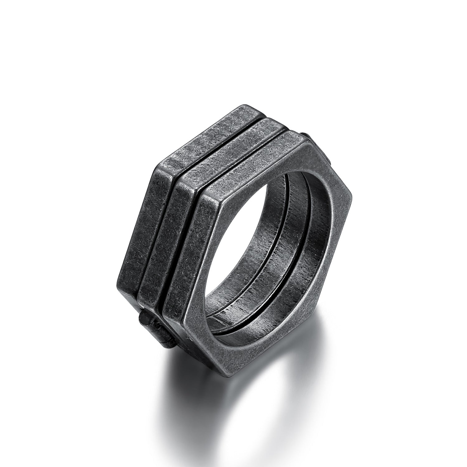 Wholesale Polygon Vintage Titanium Steel Ring
