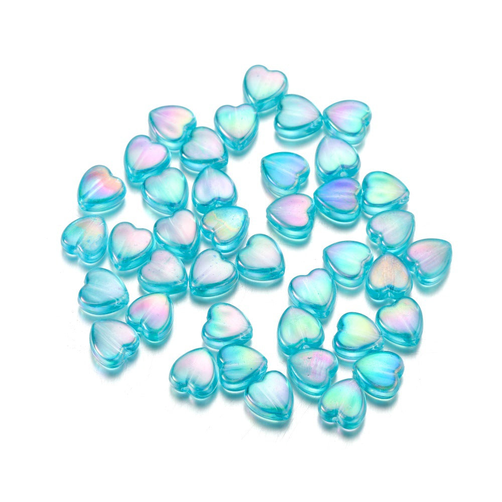 Wholesale 100pcs/pack Acrylic Colorful Love Heart Glossy Beads