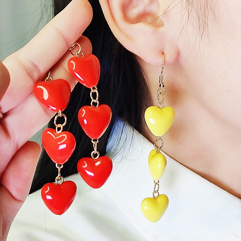 Wholesale Valentine's Day Three-piece Heart Simple Sweet Acrylic Personality Earrings
