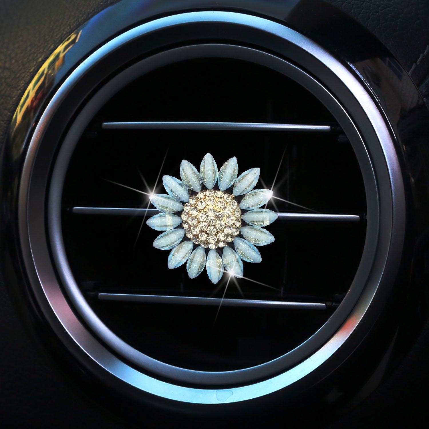 Wholesale Rhinestone Sunflower Car Air Vent Perfume Aromatherapy Clip Sunflower Car Air Conditioning Decoration Supplies