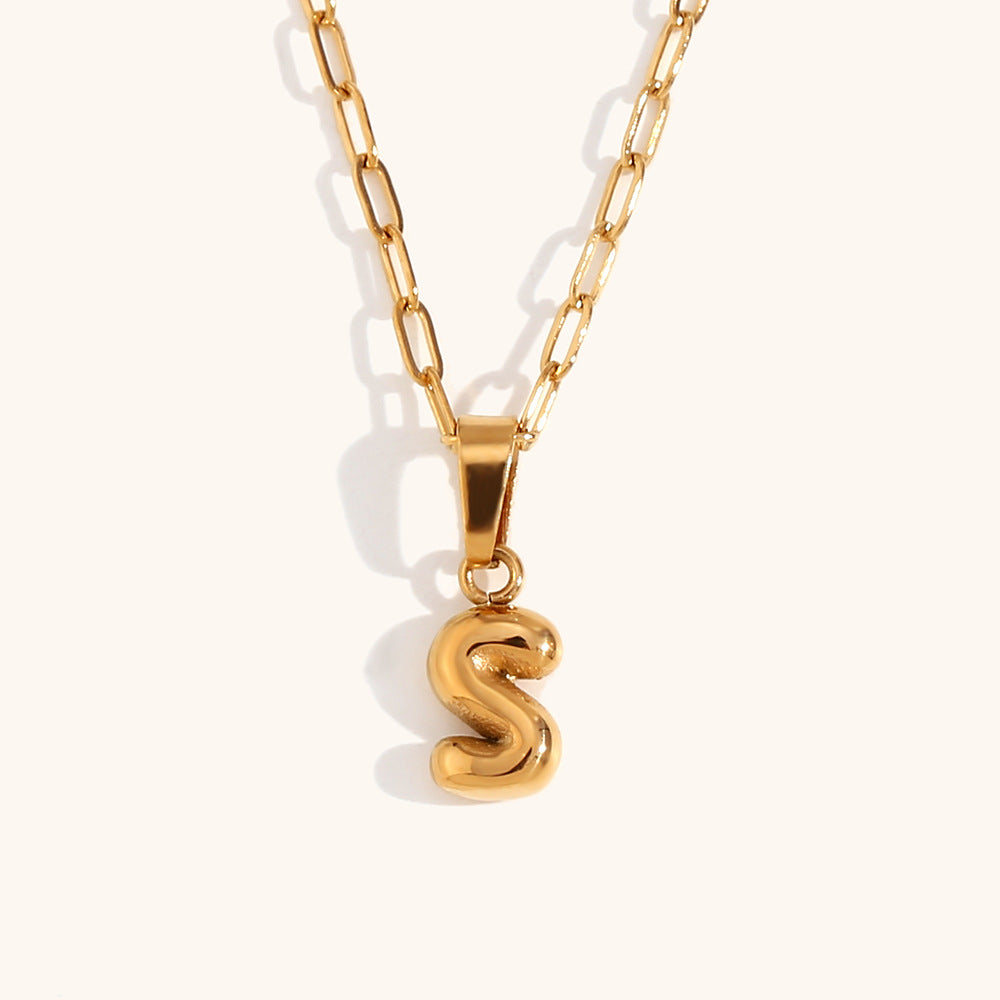 Wholesale Mini Bubble Letter 18K Necklaces