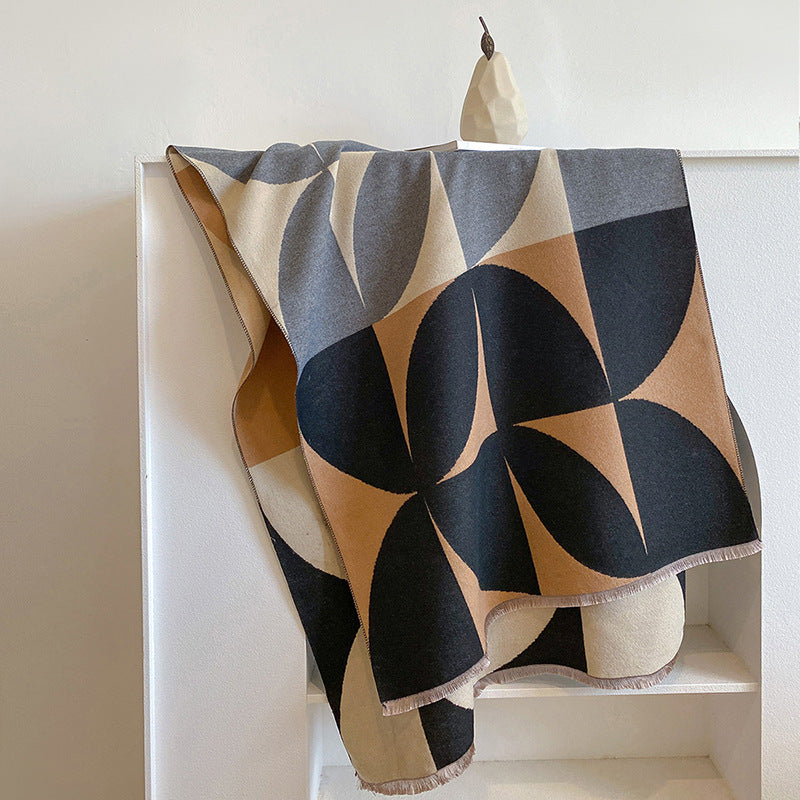 Wholesale Autumn and Winter Imitation Cashmere Thickened Warm and Cold-proof Double-sided Scarf