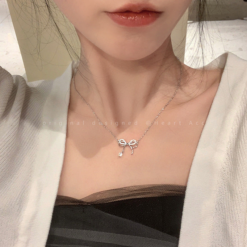 Wholesale Zircon Drop Necklace Clavicle Chain