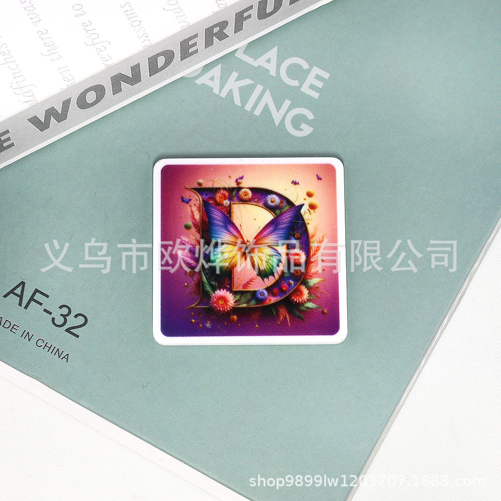 Wholesale 10pcs Cartoon Square Butterfly Personalized Bag FlatBack