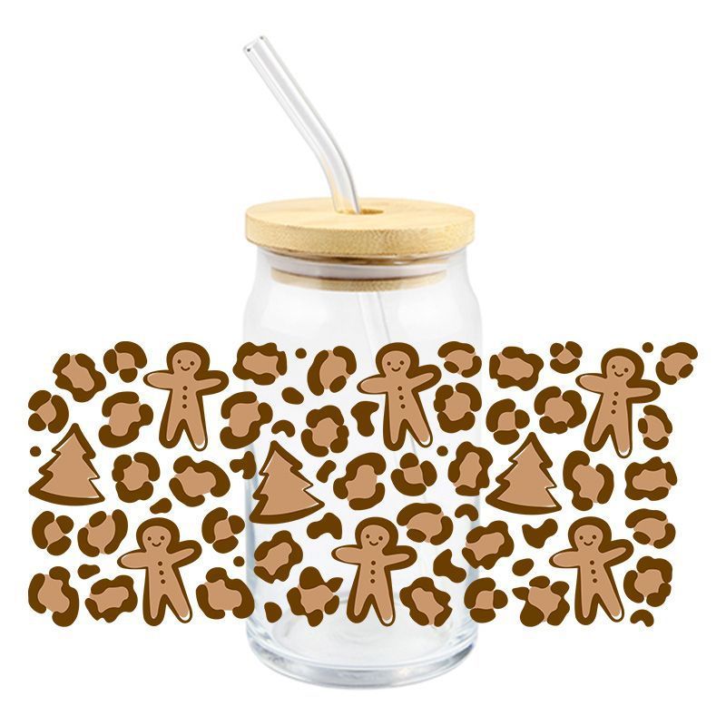 Wholesale 10pcs Christmas Tree House Cartoon﻿ 16oz Cup UV DTF Wraps