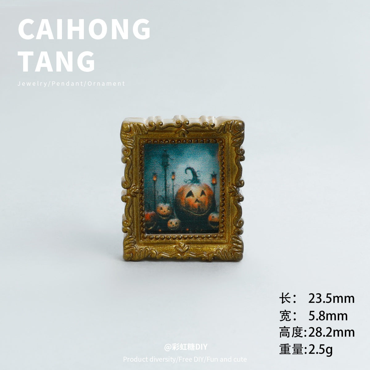 Wholesale Mini Resin Golden Ghost Photo Frame Art Decoration DIY Refrigerator Magnets