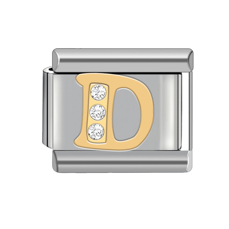 Wholesale Italian Charm Bracelet 9mm DIY Stitched Detachable Monogram Diamond Combination Bracelet