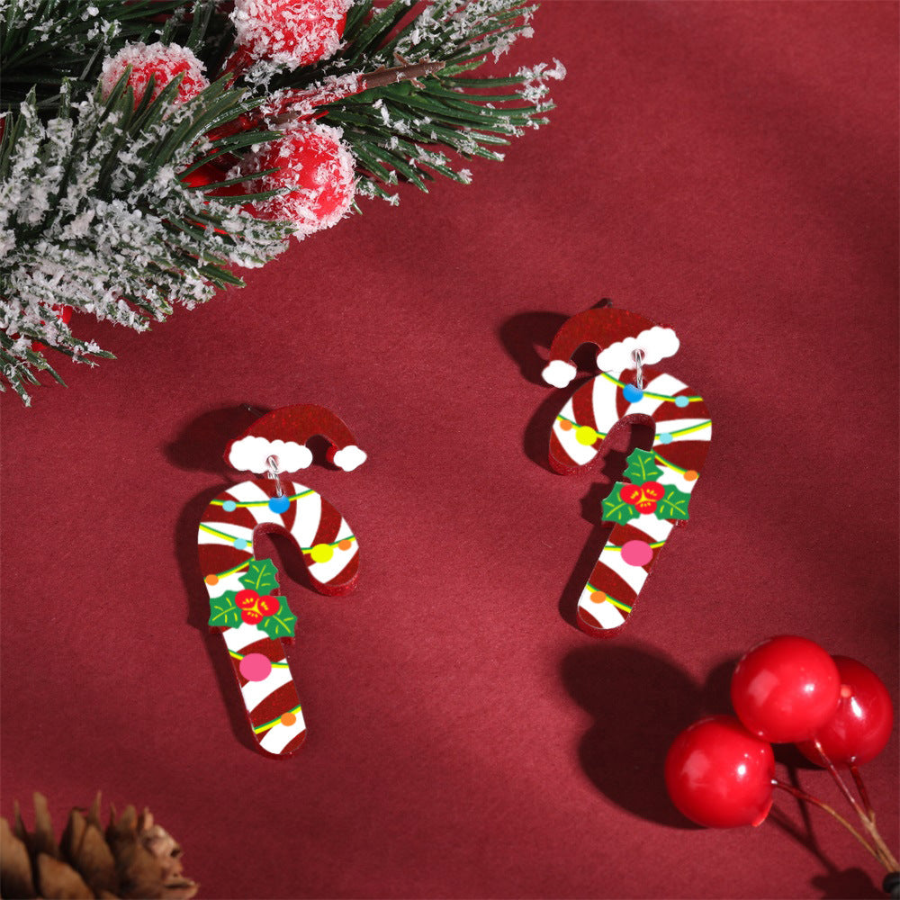Wholesale Christmas Tree Christmas Hat Socks Elk Earrings