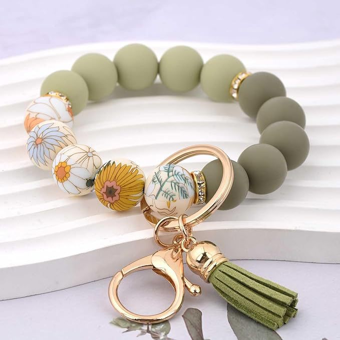 Wholesale  Handmade  Silicone Bead Bracelet Pendant Wristlet Keychain