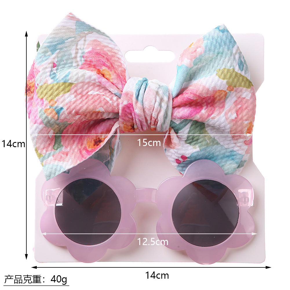 Wholesale Kids Sunglasses Fabric Headband Set